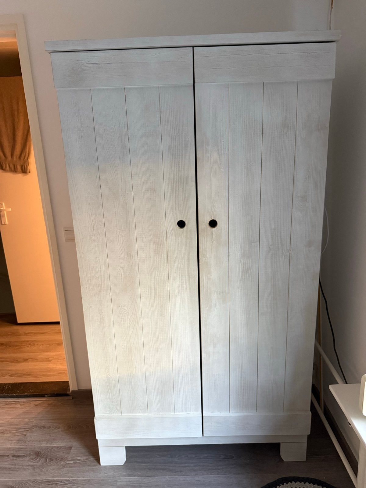 Witte kledingkast en commode met plank, Huis en Inrichting, Ophalen, Gebruikt, 50 tot 100 cm, Met lade(s)