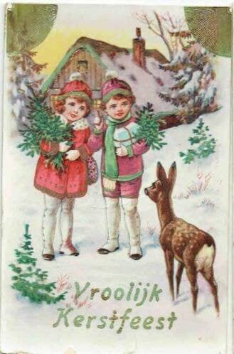 Vrolijk Kerstfeest Dedemsvaart > Amsterdam 1933, Verzamelen, Ansichtkaarten | Themakaarten, Verzenden, 1920 tot 1940, Gelopen