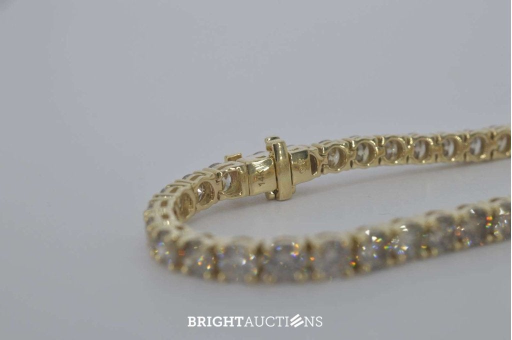 Gouden tennisarmband met natuurlijke diamanten, Diamant, Niet ingevuld, Nieuw, Goud