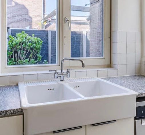 Mooie oude dubbele wasbak/spoelbak, Ophalen, Zo goed als nieuw
