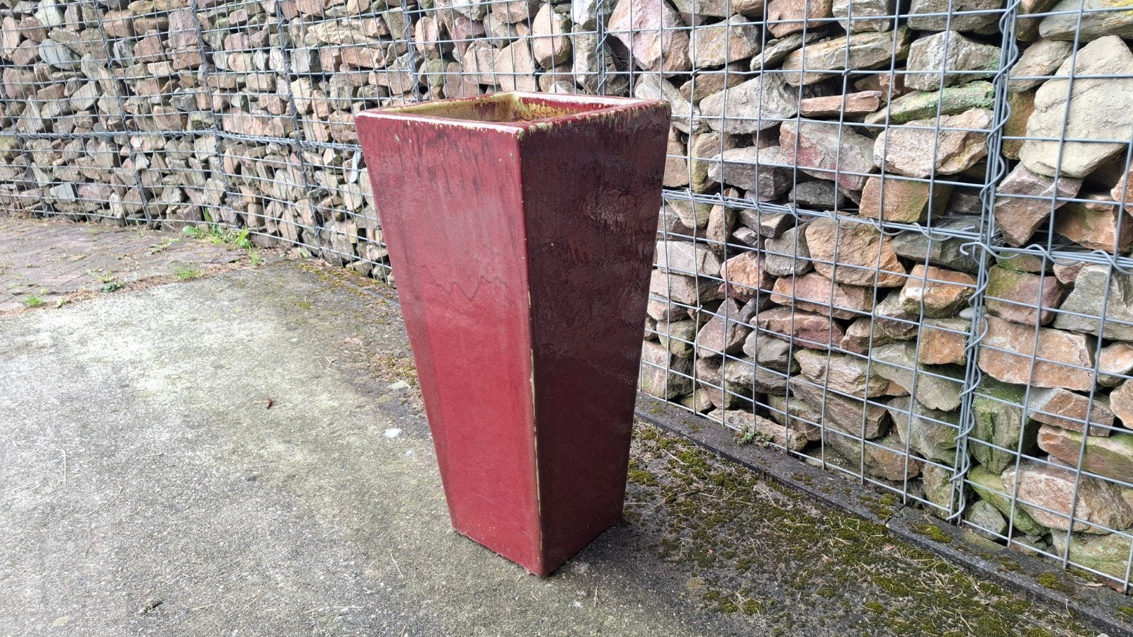 6 Grote geglazuurde aardewerken bloempotten, 92 cm hoog, Tuin en Terras, Ophalen, Gebruikt, 40 cm of meer, Vierkant