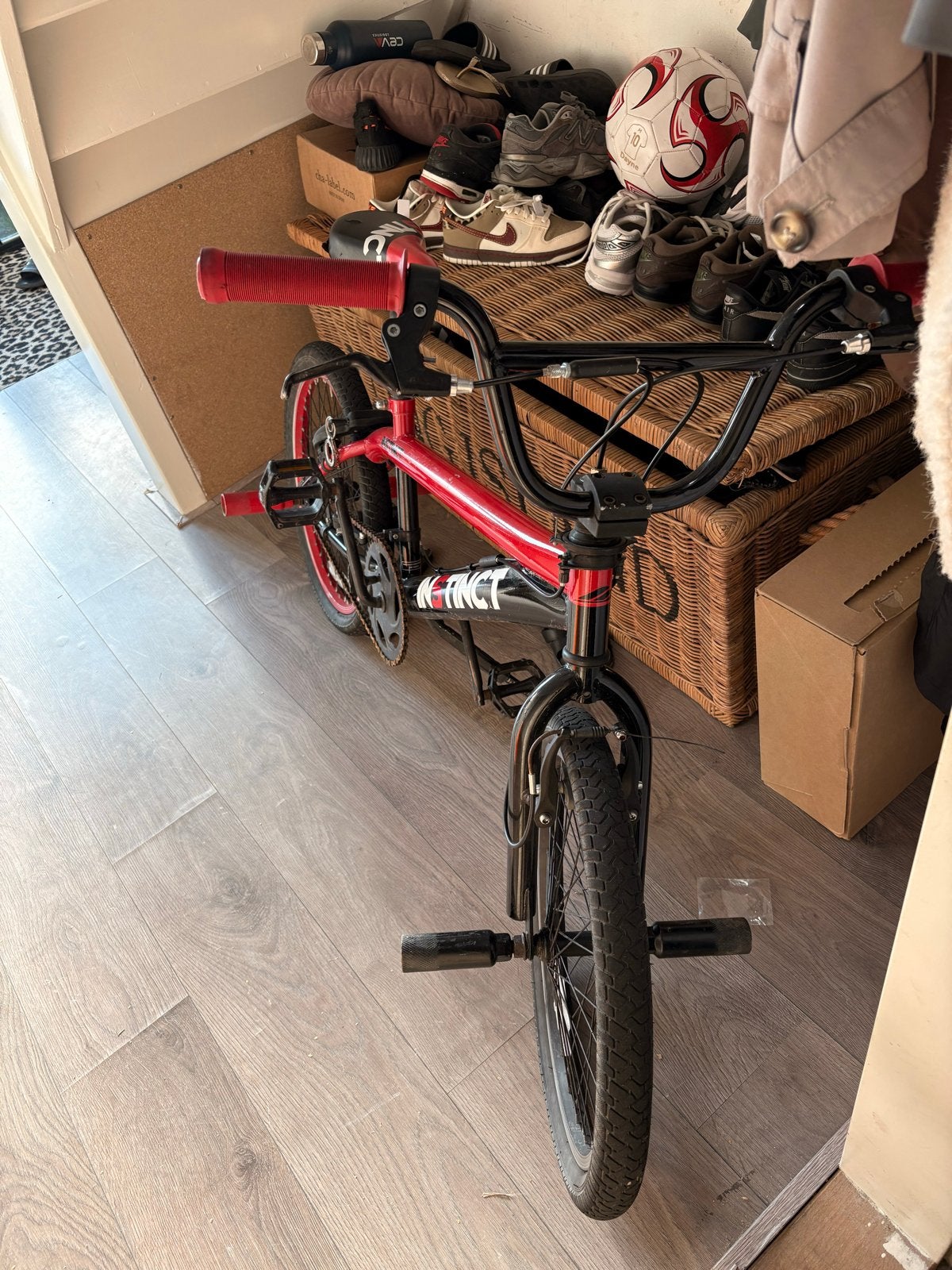 BMX Instinct - Rood/Zwart teab, Ophalen, Gebruikt, Staal, Velgrem