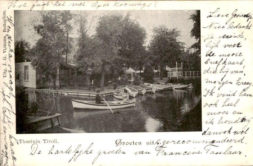 Rotterdam - Theetuin Tivoli - Groeten uit, Ophalen of Verzenden, Voor 1920, Gelopen, Zuid-Holland