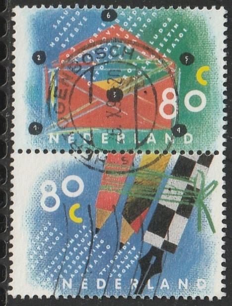 Nederland 1993 1571/1572b Tien brieven-paar Vert Gest Den Bo, Ophalen of Verzenden, Na 1940, Gestempeld