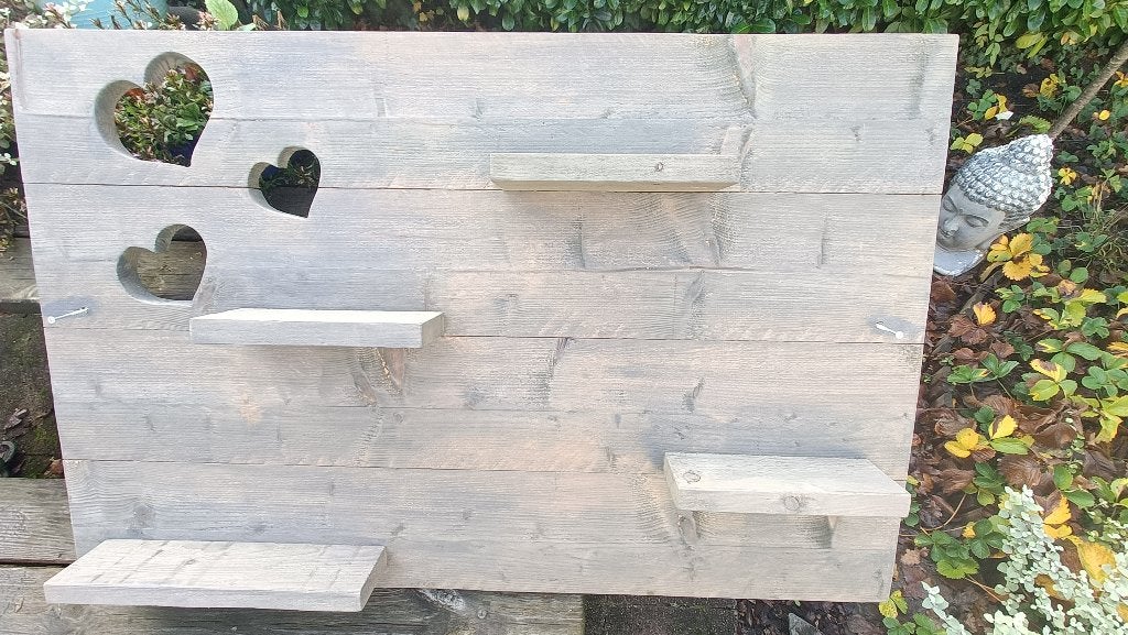 Wandbord grijs steigerhout, Ophalen, Zo goed als nieuw