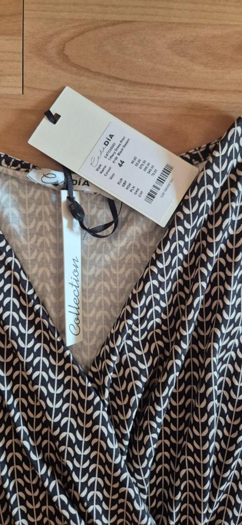 CADADIA overslagjurk met print   Maat 44 NIEUW met kaartje, Kleding | Dames, Jurken, Zwart, Maat 42/44 (L), Nieuw, Ophalen of Verzenden