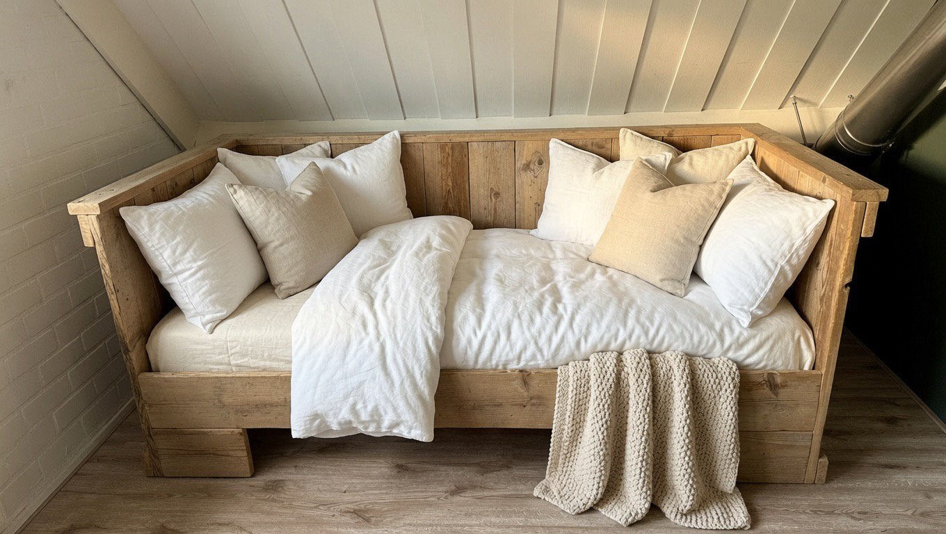 Bedbank bed bank, voor matrasmaat 90x200 cm, Ophalen, 75 tot 100 cm, 200 tot 250 cm, Hout