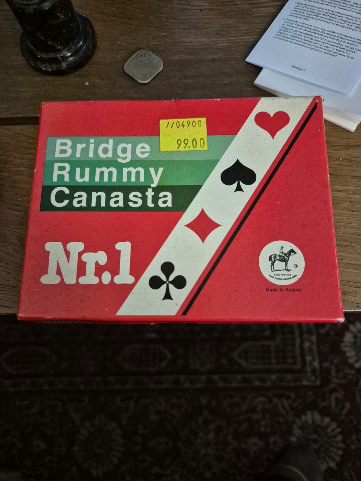 Bridge Rummy Canasta Nr.1 kaartspel - Made in Austria, Drie of vier spelers, Ophalen of Verzenden, Gebruikt, Piatnik