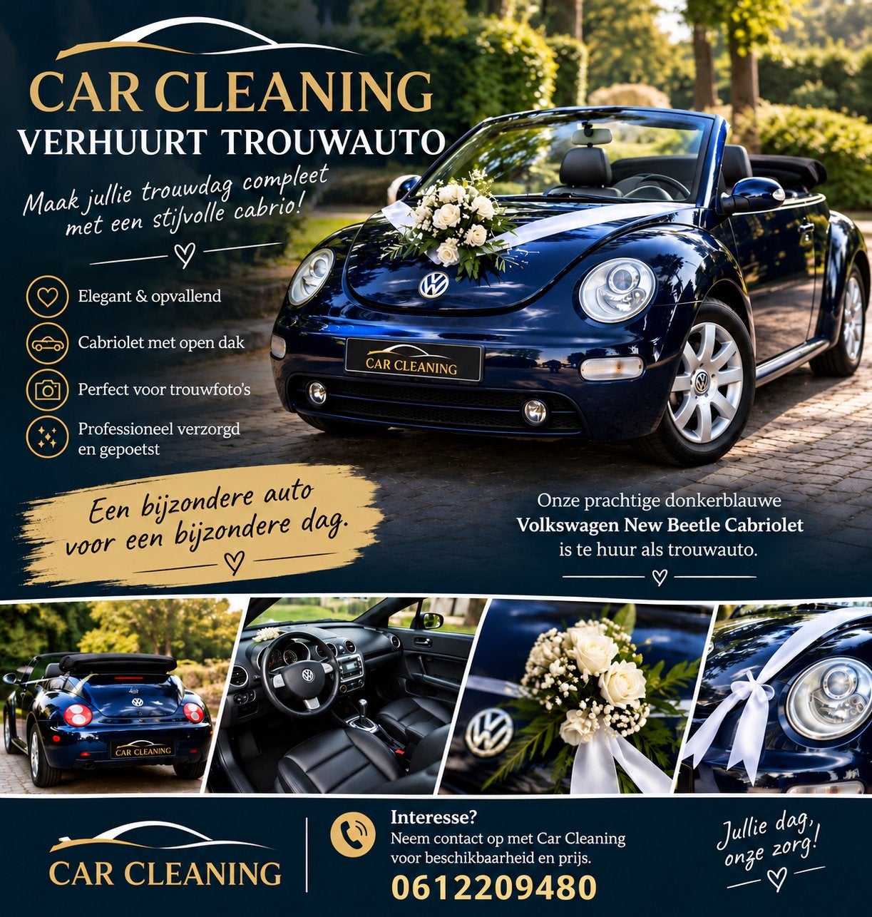 Te huur Volkswagen Beetle cabrio, Ophalen