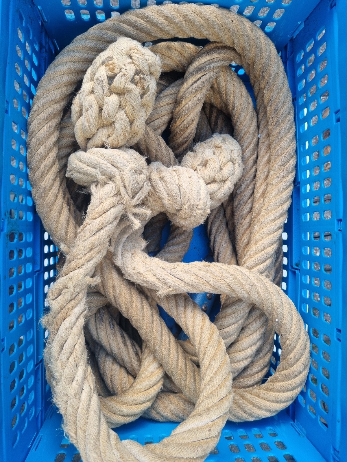 5 meter klimtouw / battle rope, Ophalen