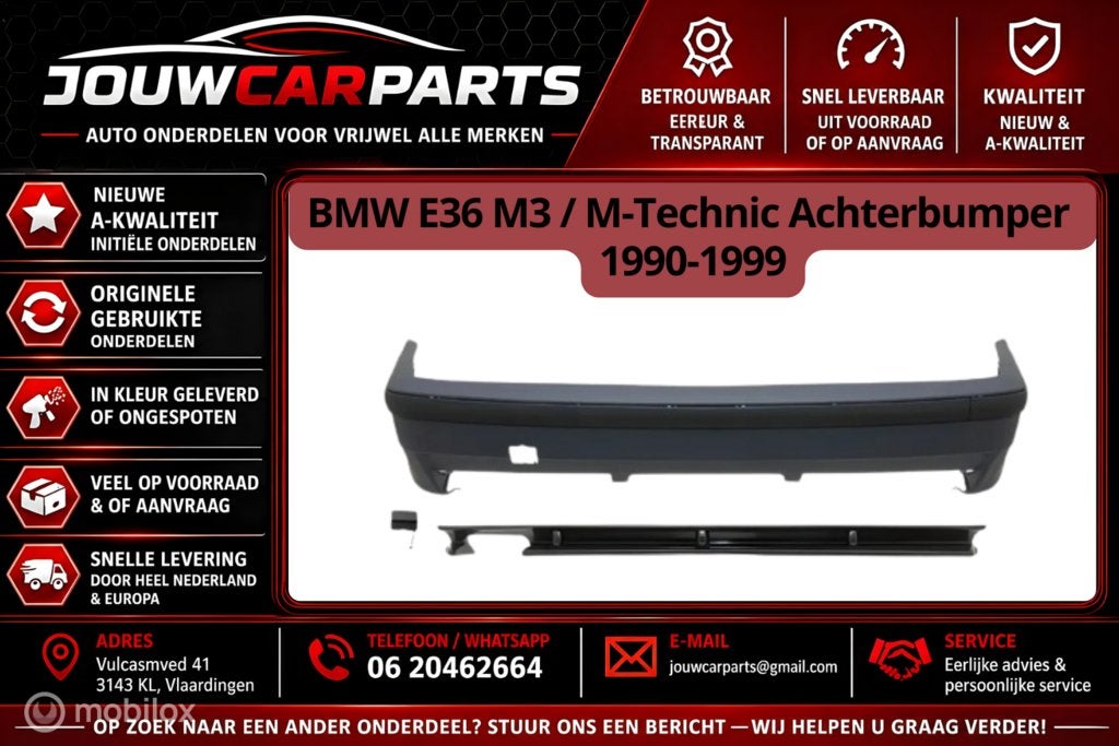 BMW E36 M3 / M-Technic Achterbumper 1990-1999, Nieuw, Ophalen of Verzenden, Achter, Bumper