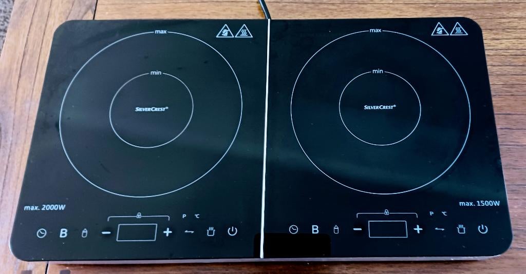 Silvercrest Dubbele inductiekookplaat, Witgoed en Apparatuur, Kookplaten, Ophalen, 3 kookzones of minder, Zo goed als nieuw, Inductie