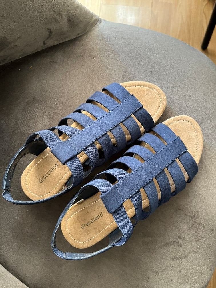Dames sandalen, Blauw, Zo goed als nieuw, Graceland, Sandalen of Muiltjes