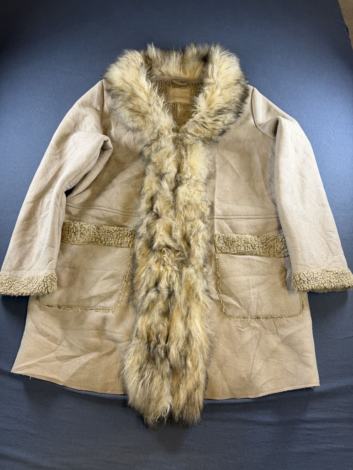 Yessica Afghaanse jas beige dames maat XL, Bayline Vintage Trading, Verzenden, Beige, Maat 46/48 (XL) of groter