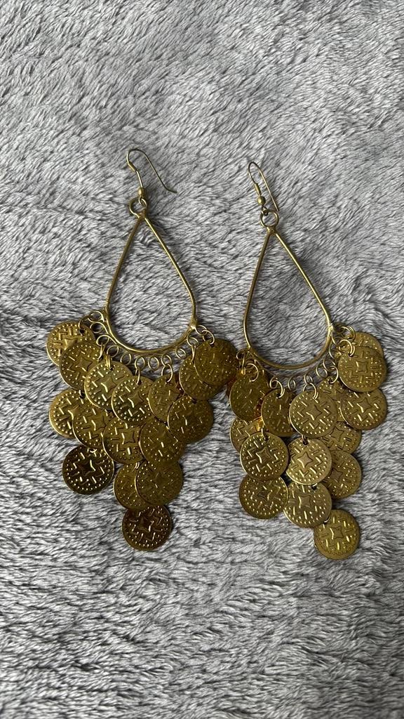 Gouden Buikdans Oorbellen met Muntjes, Overige materialen, Hangers, Nieuw, Ophalen of Verzenden