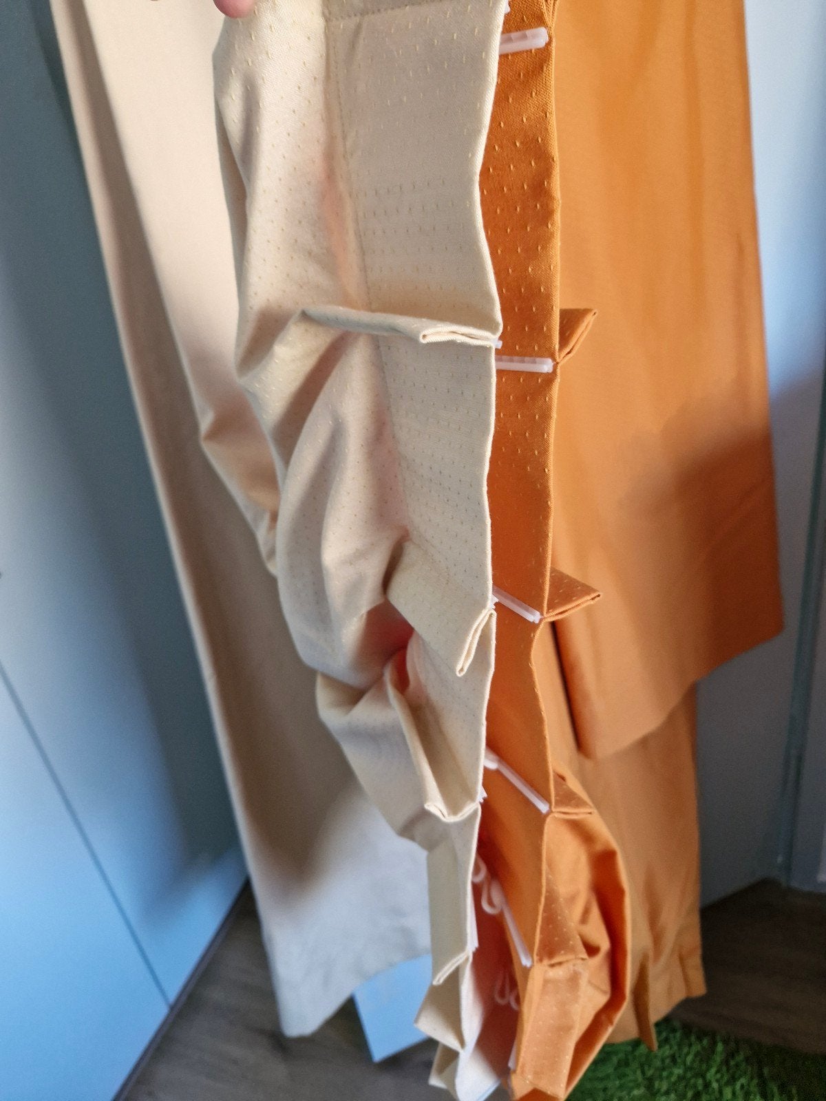 Mooie set van 6 gordijnen in Groningen, Ophalen, Plooiafwerking, Gebruikt, Gordijn
