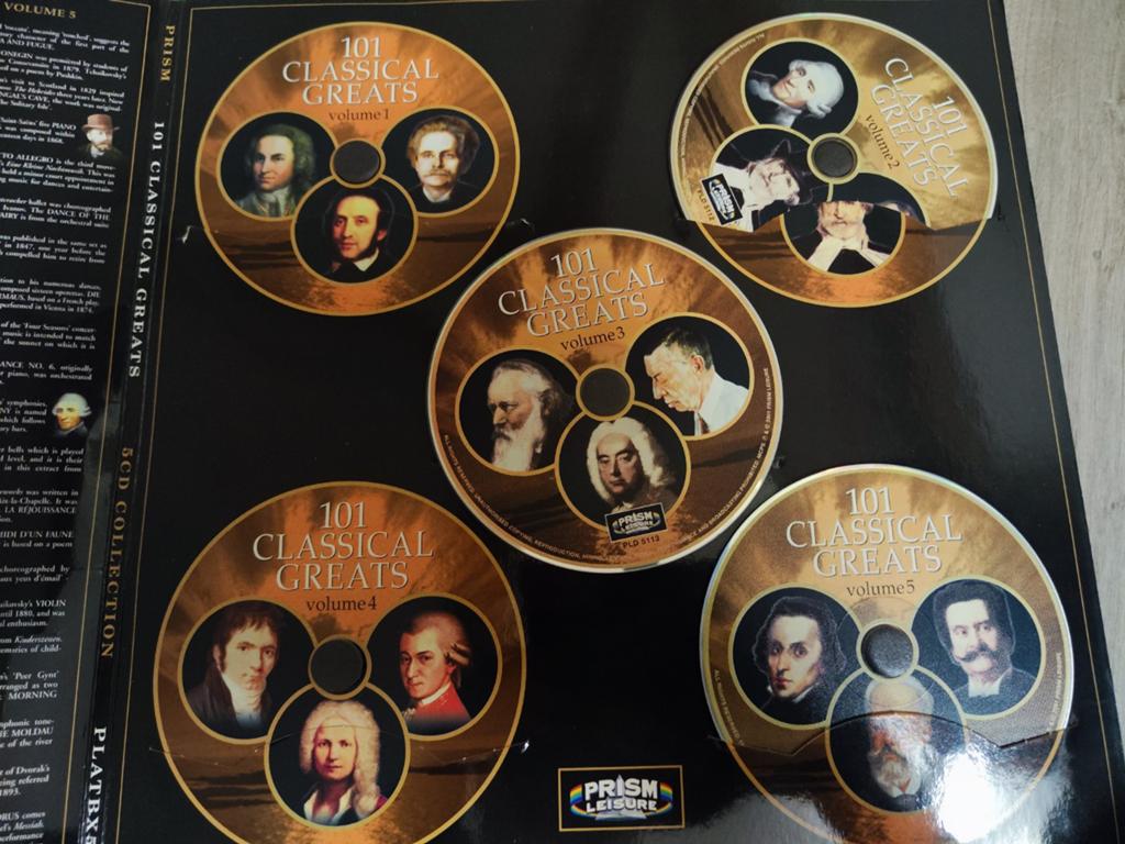 101 Classical Greats - 5CD Boxset - Zo goed als nieuw, Cd's en Dvd's, Cd's | Klassiek, Boxset, Overige typen, Zo goed als nieuw