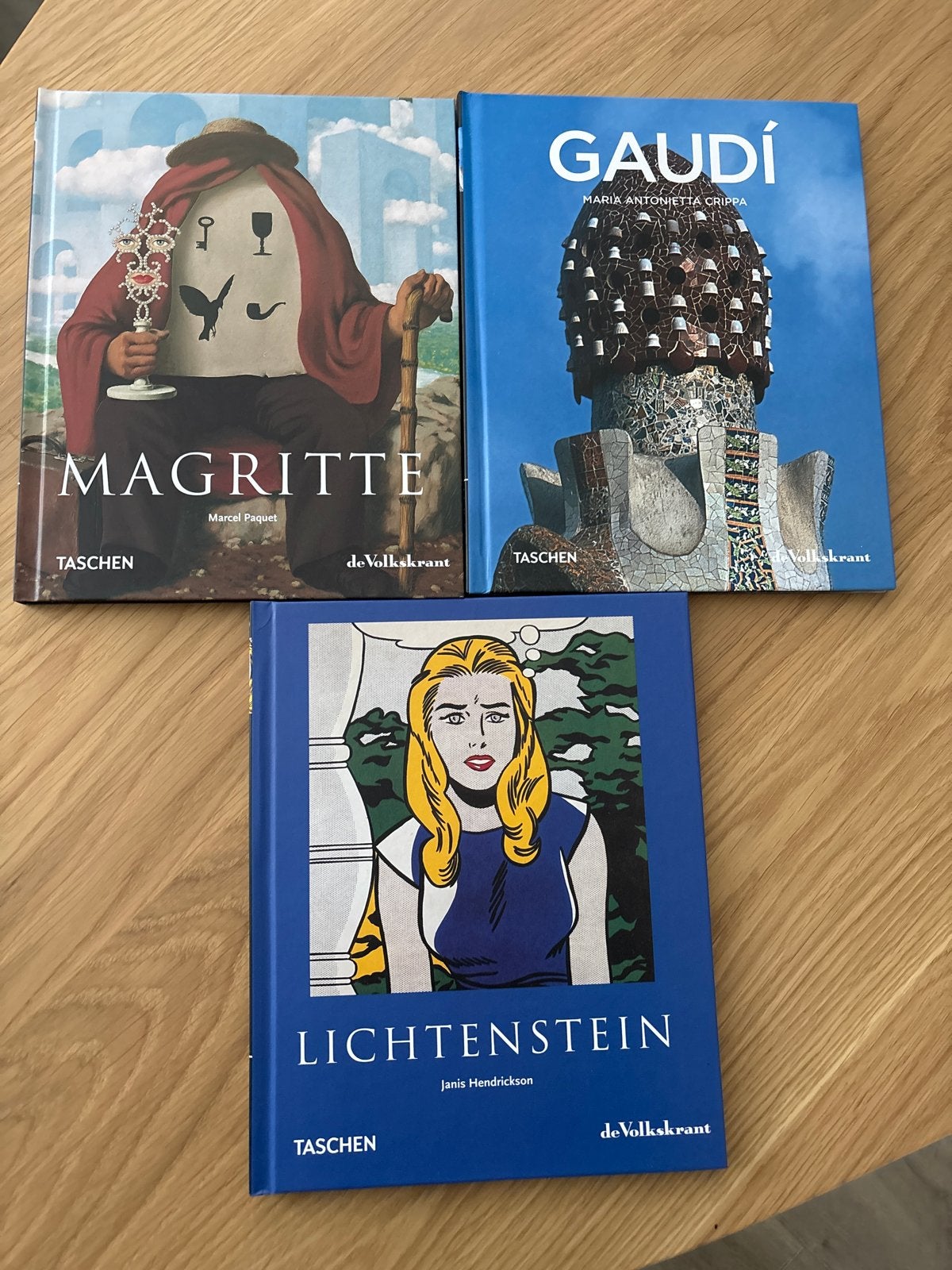 Kunstboeken: Magritte, Gaudí, Lichtenstein (3 stuks), Ophalen of Verzenden, Zo goed als nieuw, Schilder- en Tekenkunst