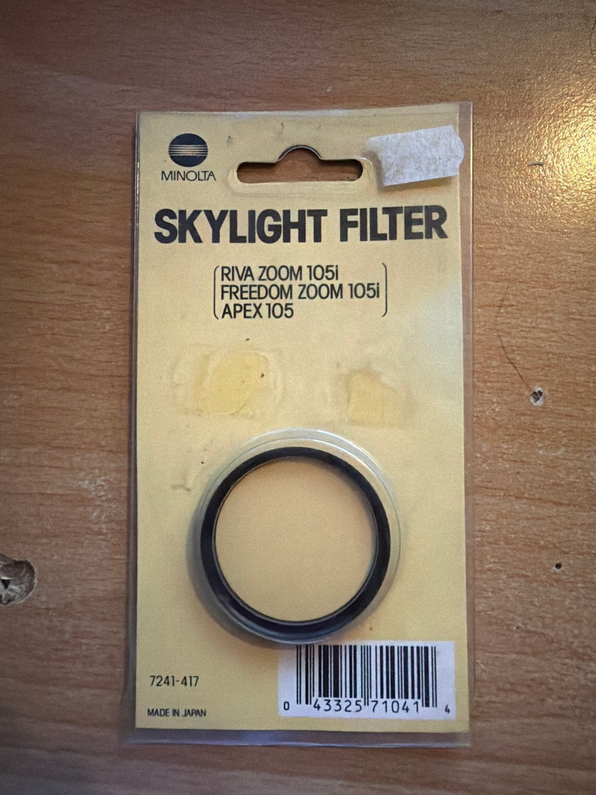 Minolta Skylight Filter voor Riva/Freedom/Apex Zoom 105i, Minder dan 50 mm, Skylightfilter, Nieuw, Ophalen of Verzenden