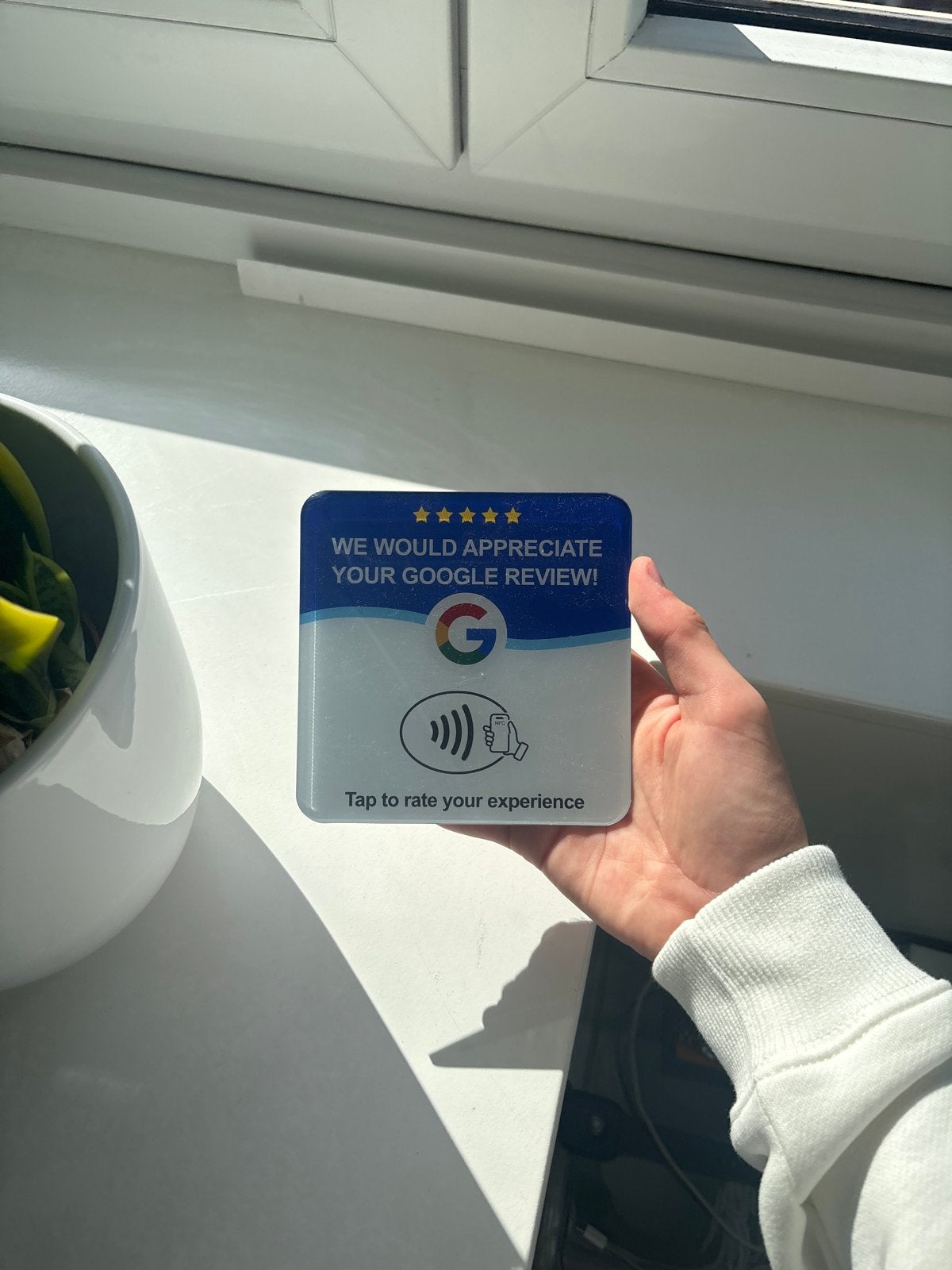 Google Review NFC/QR-code, Ophalen of Verzenden, Nieuw, Reclamebord