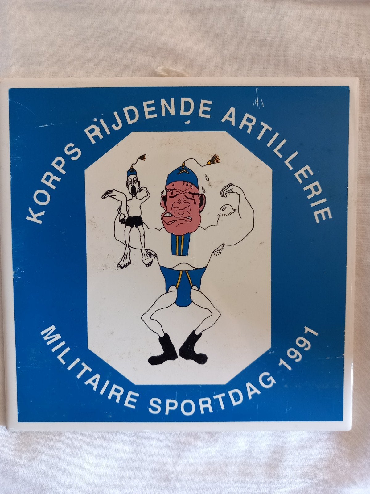 siertegel Korps rijdende artillerie militaire sportdag 1991, Ophalen of Verzenden, Landmacht, Nederland