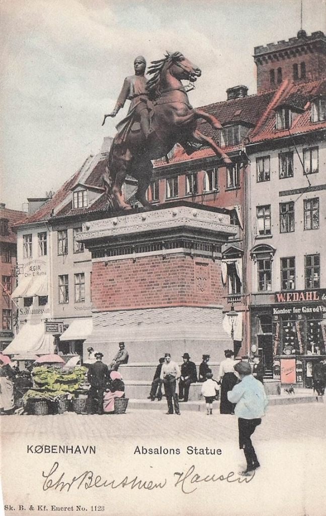 702-442-037 Kobenhavn Absalons Statue, Verzamelen, Verzenden, Voor 1920, Overig Europa