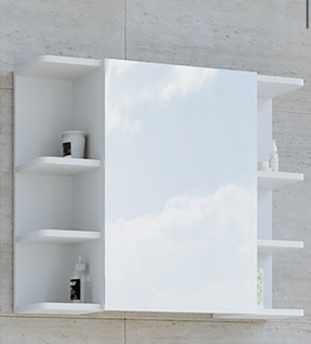Nieuwe badkamer spiegelkast met open vakken | Wit |, Spiegelkast, Nieuw, Minder dan 25 cm, Minder dan 100 cm