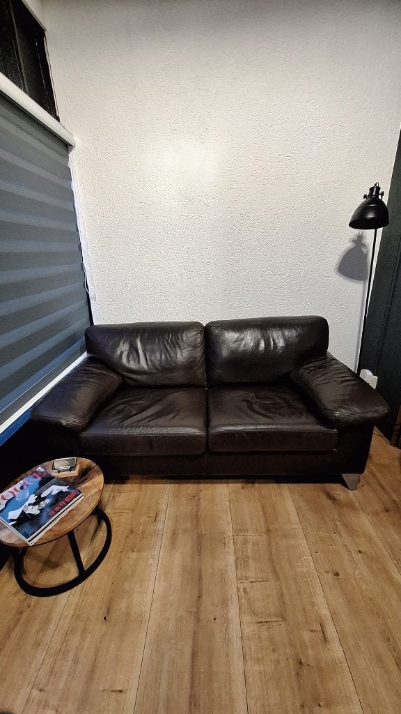 Luxe leren Machalke bank - direct ophalen!, Gebruikt, 150 tot 200 cm, Tweepersoons, Ophalen of Verzenden
