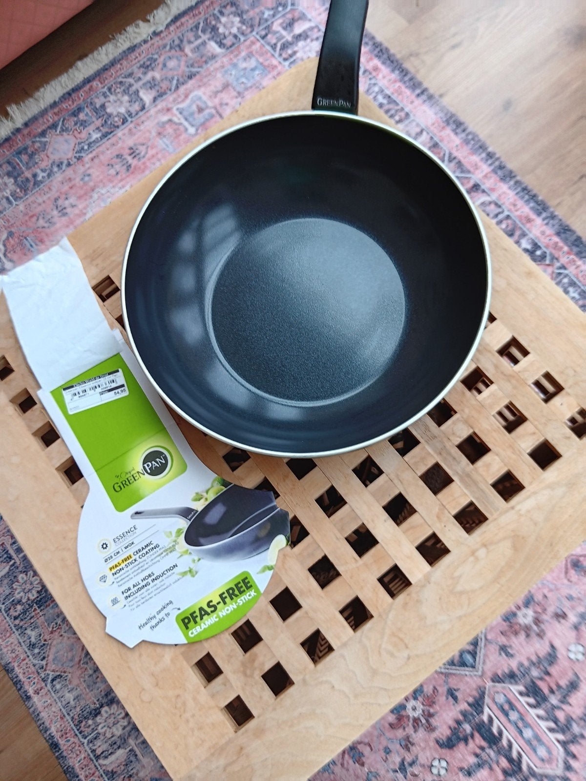 Wokpan Greenpan 28cm Z.G.A.N. + Garantie, Ophalen of Verzenden, Zo goed als nieuw, GreenPan, Wok