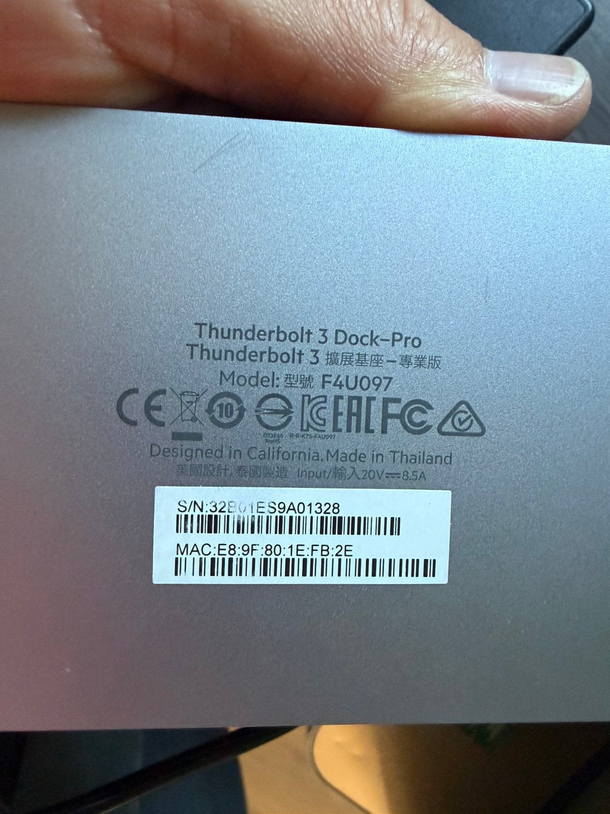 Belkin Thunderbolt 3 dock pro, Computers en Software, Dockingstations, Ophalen of Verzenden, Gebruikt, Docking station, Laptop