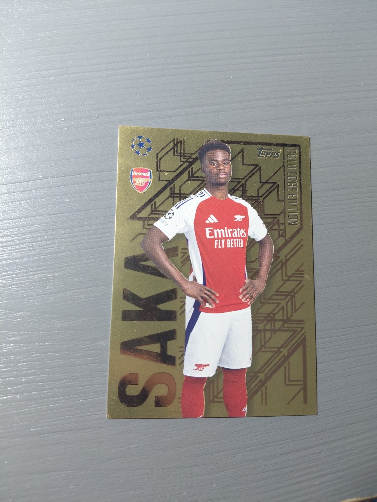 bukayo saka (gold edge edition) topps arsenal, Verzamelen, Ophalen of Verzenden, Nieuw, Buitenlandse clubs, Spelerskaart