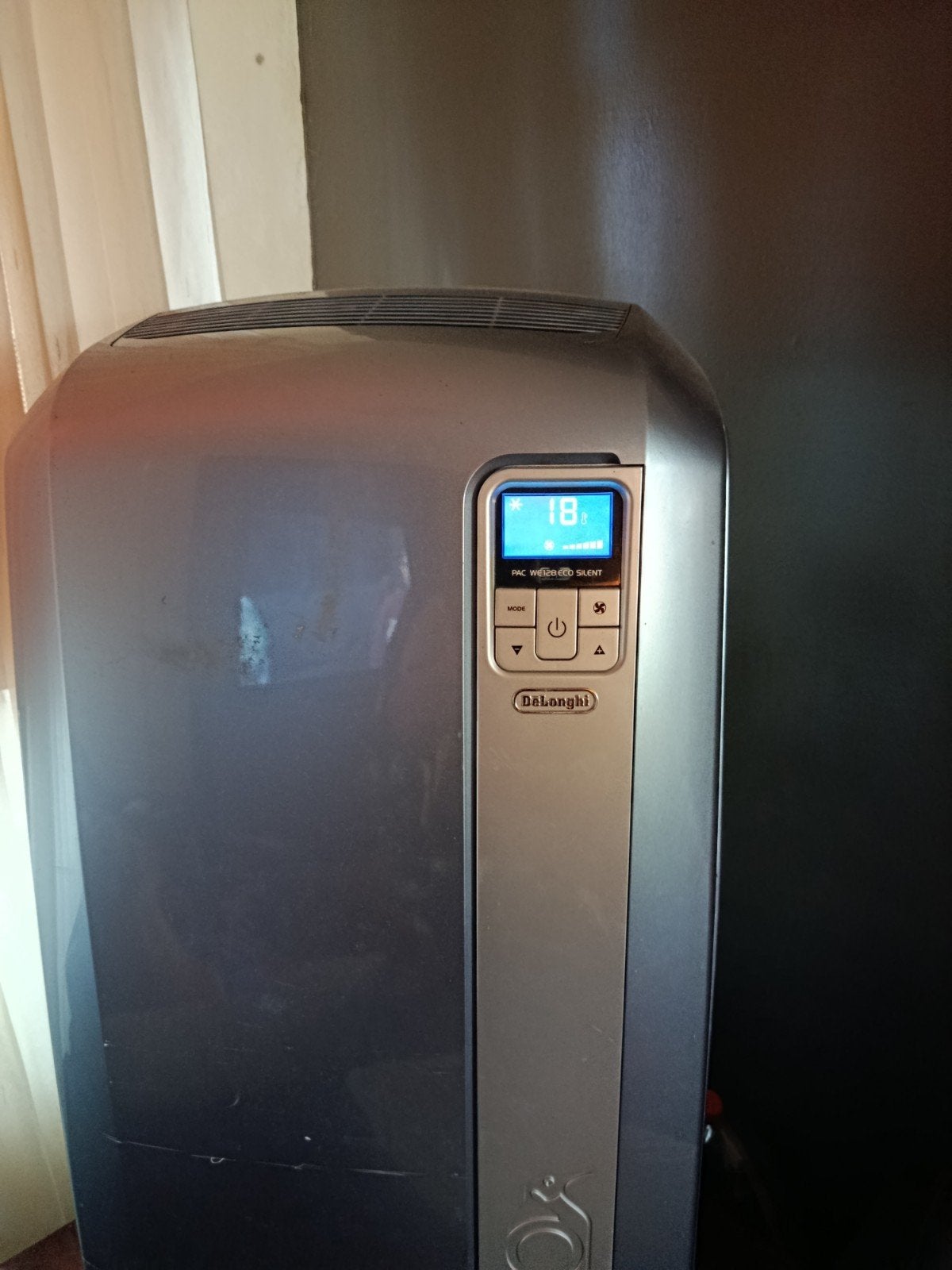 De'Longhi Pinguino Mobiele Airco PAC WE128 ECO Silent, Ophalen, Gebruikt, 3 snelheden of meer, Energieklasse A of zuiniger