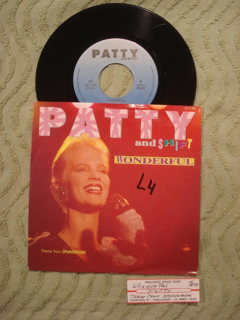 Patty and Shift 7" Vinyl Single: Wonderful (NL) Spijkerhoek, Filmmuziek en Soundtracks, 7 inch, Single, Ophalen of Verzenden