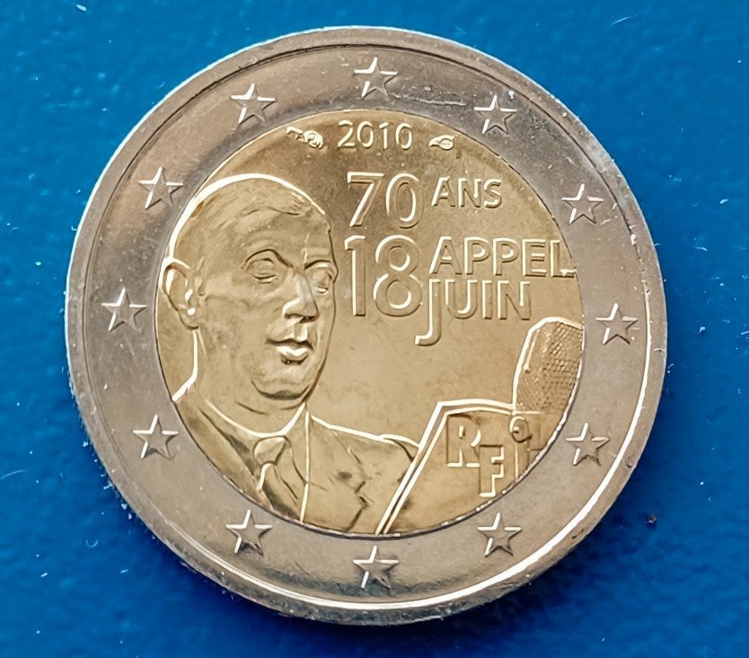 Frankrijk 2 Euro "De Gaulle" - 2010, Verzenden, Frankrijk, 2 euro, Losse munt