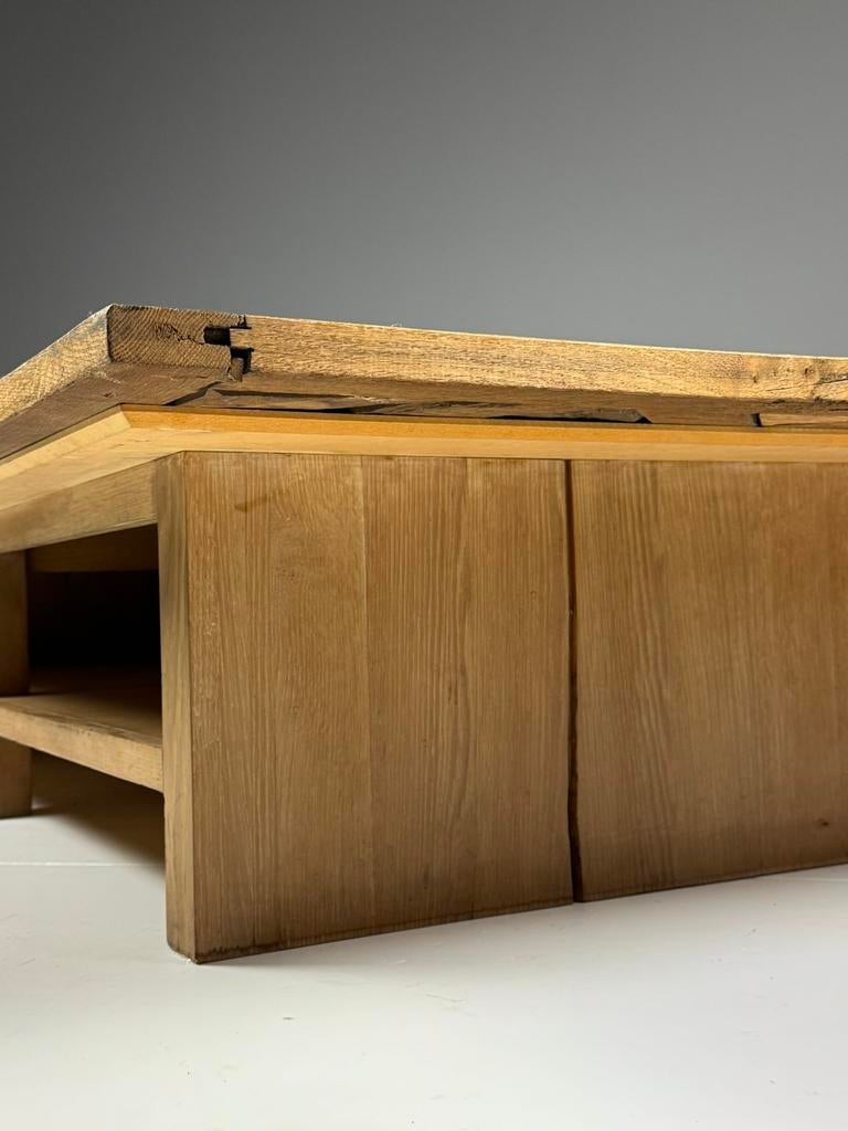 Versailles salontafel eiken landelijk, Ophalen, 100 tot 150 cm, Eikenhout, 50 tot 100 cm