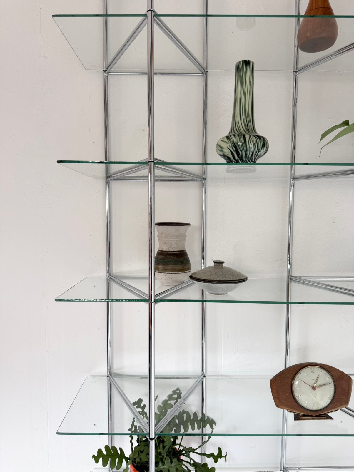 Vintage chroom & glas wandrek ‘Narr’, Richard Clack ‘90, Gebruikt, Ophalen of Verzenden, IKEA, IKEA