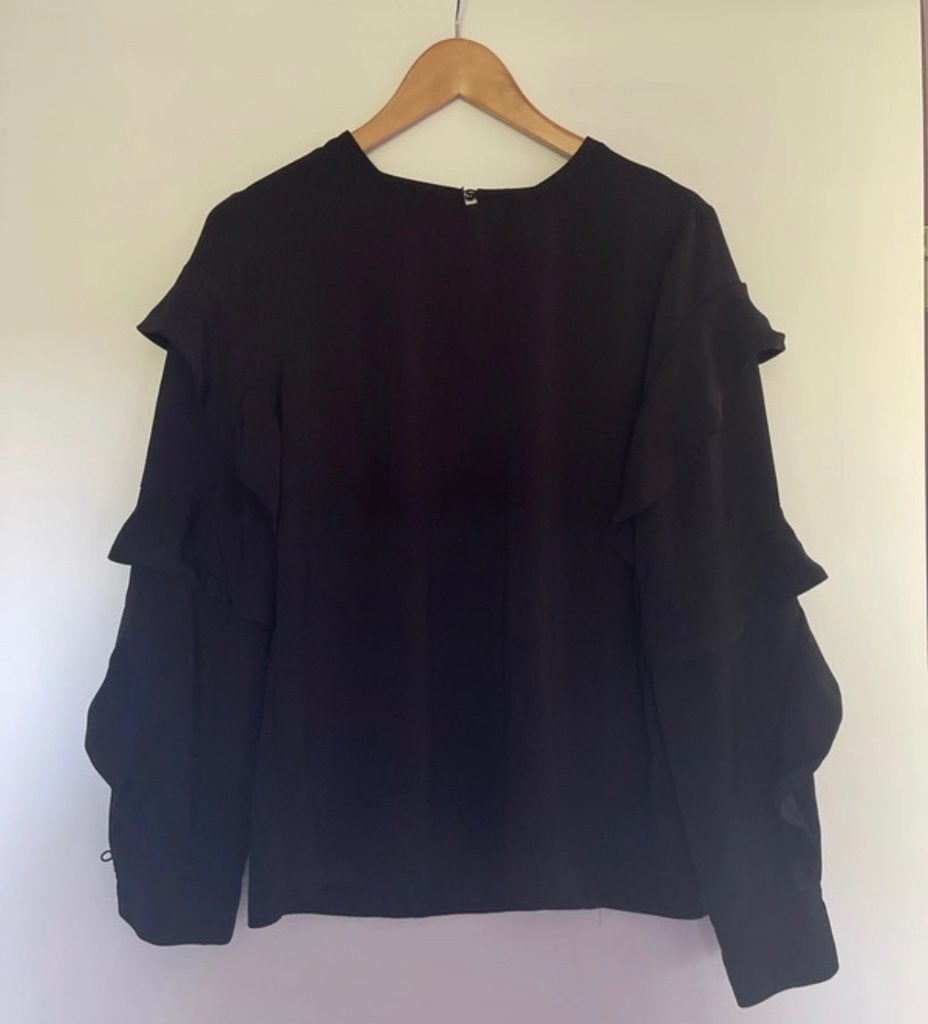 Nikkie blouse, Maat 38/40 (M), Verzenden, Zwart, Zo goed als nieuw