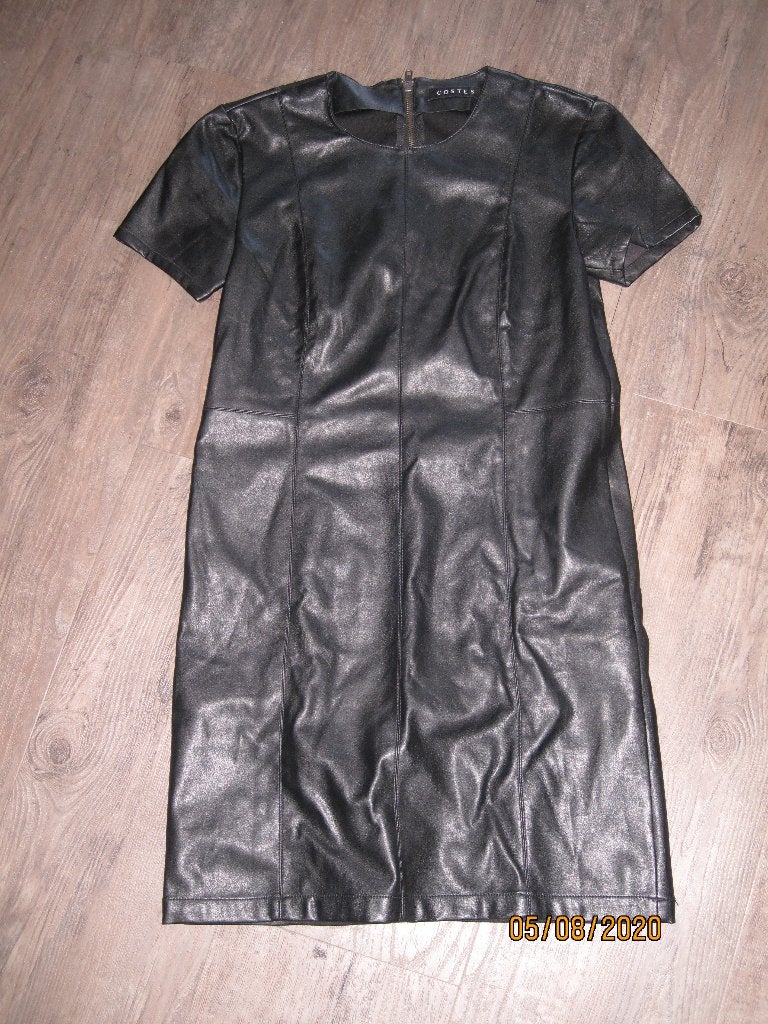 Costes zwart nepleren jurkje maat 34, Zwart, Ophalen of Verzenden, Costes, Maat 34 (XS) of kleiner