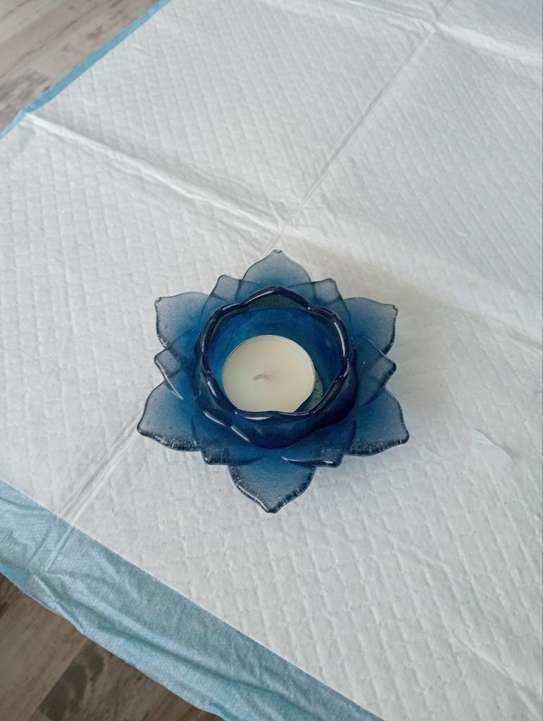 Waxinelichthouder van epoxy bloem, Ophalen of Verzenden, Overige materialen, Minder dan 25 cm