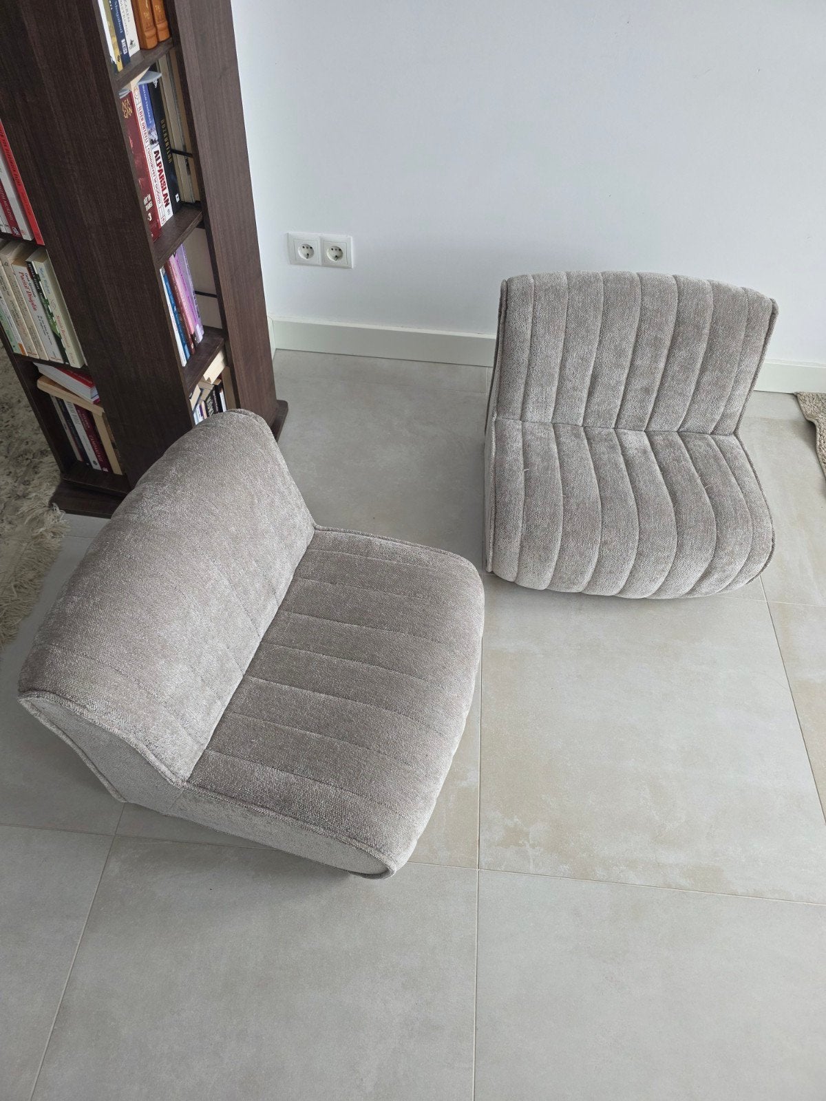 2x kinder fauteuil kwantum greige, Ophalen, Modern, Modulair, Lounge, Gebruikt, Twee