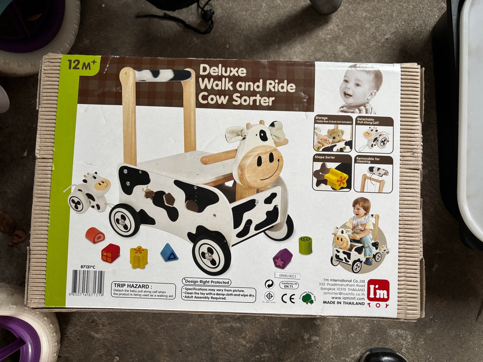 Nieuwe Deluxe Koe Loop- en Rijdier Sorteerder, Ophalen of Verzenden, Nieuw, Rij- of Hobbelspeelgoed