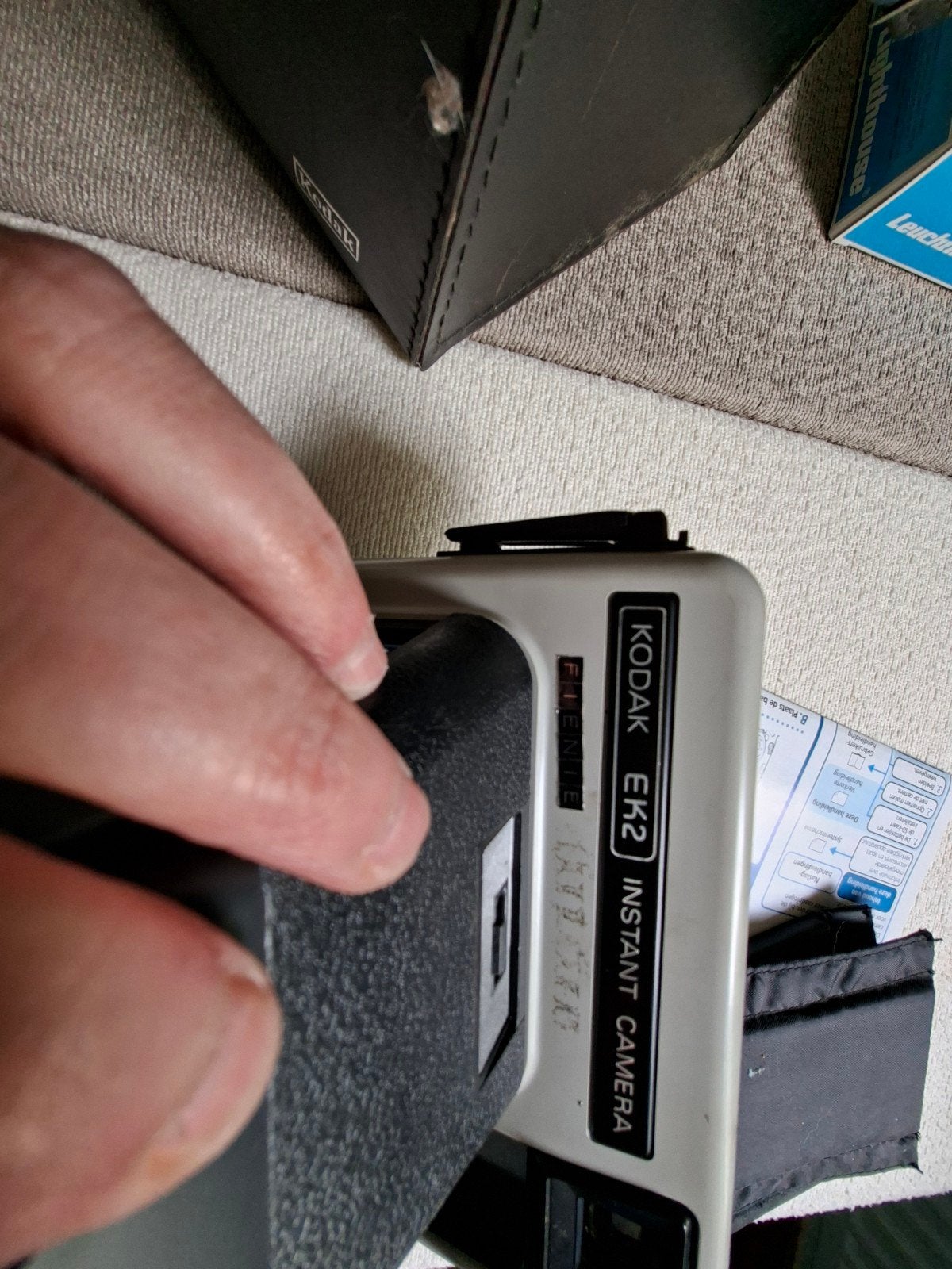 Vintage Kodak EK2 Instant Camera met tas, Audio, Tv en Foto, Fotocamera's Analoog, Ophalen of Verzenden, Gebruikt, Polaroid, Kodak