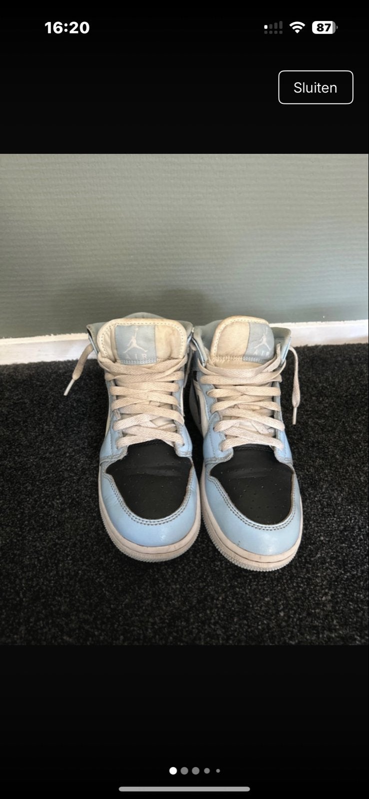 Blauwe Nike Jordans - Maat 36.5, Ophalen of Verzenden, Gedragen, Blauw, Sneakers of Gympen