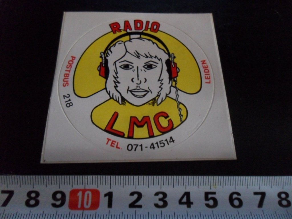 sticker Leiden Radio LMC, Ophalen, Zo goed als nieuw