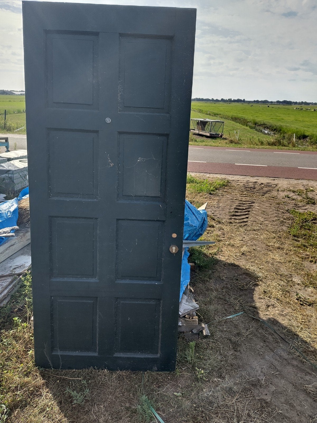 houten voordeur 88x210, Doe-het-zelf en Verbouw, Ophalen, Gebruikt, 80 tot 100 cm, Buitendeur