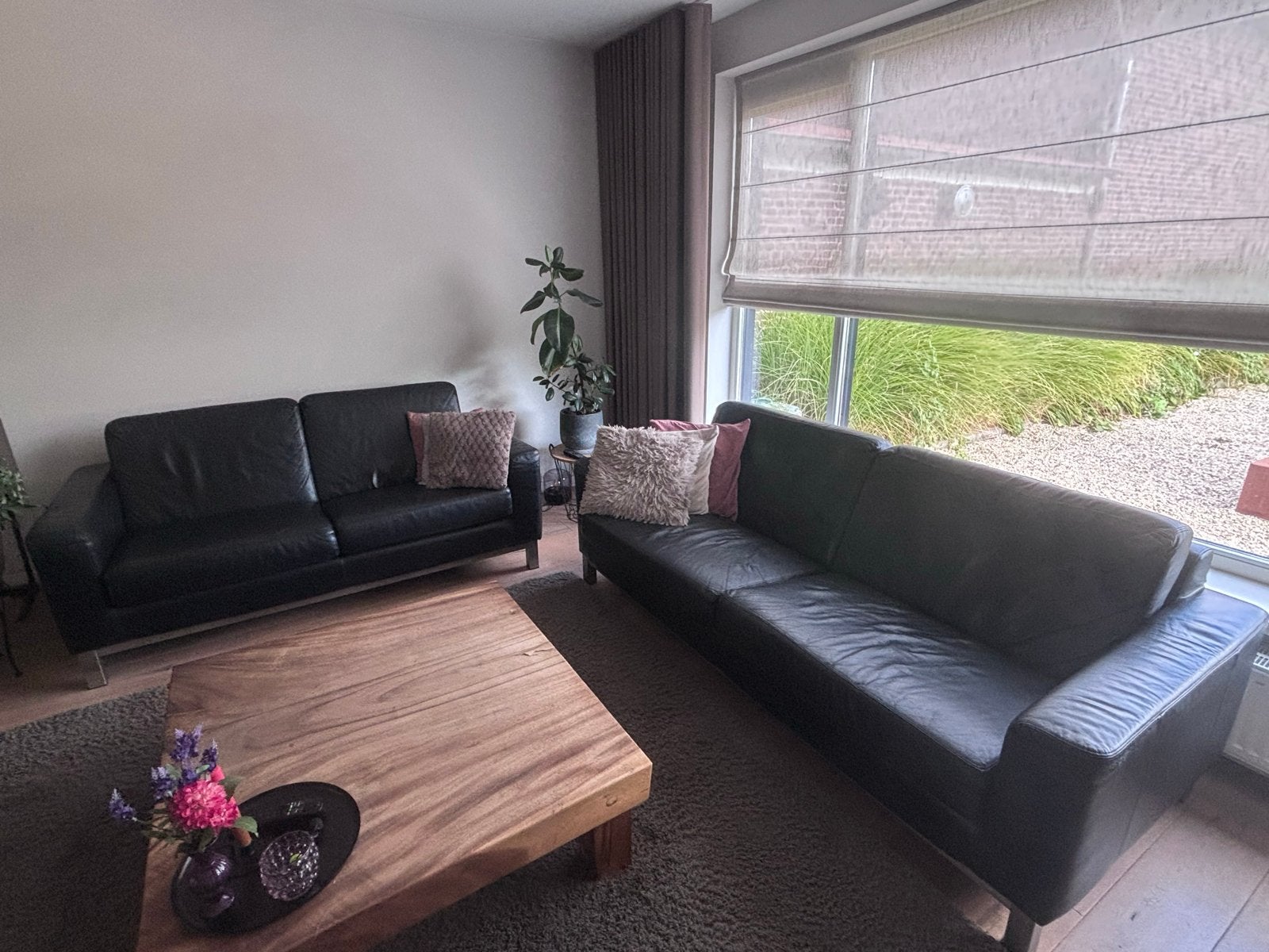 Leren bankstel 3- en 2-zitter van Berden Wonen, Ophalen, Gebruikt, Driepersoons, Leer