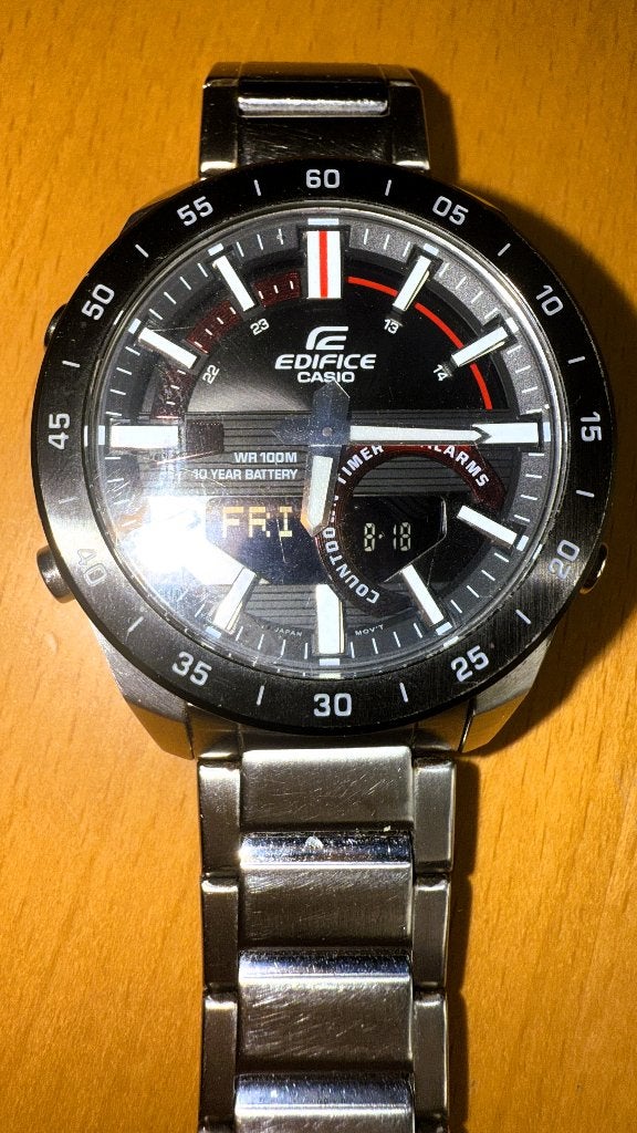 CASIO Edifice ERA-120 - Gebruikt, zeer goede staat, Staal, Polshorloge, Ophalen of Verzenden, Zo goed als nieuw
