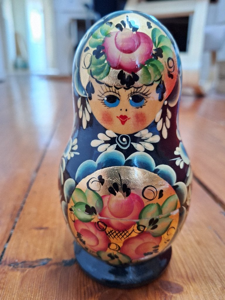 Vintage Russische Matroesjka Poppen Set - Handgeschilderd, Antiek en Kunst, Ophalen of Verzenden