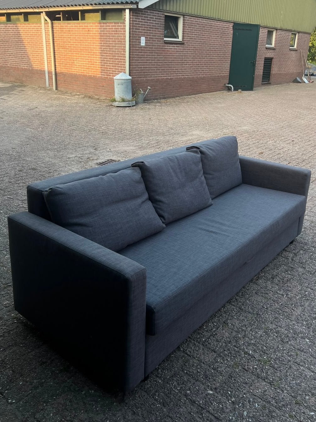 Ikea Friheten 3-zits slaapbank, Ophalen, Zo goed als nieuw, Twijfelaar, Grijs