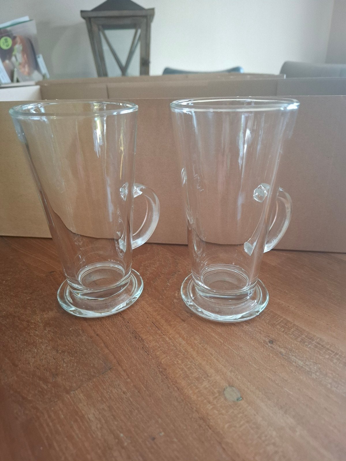 2 glazen voor latte macchiato of cappuccino, Ophalen of Verzenden, Zo goed als nieuw, Glas, Glas of Glazen